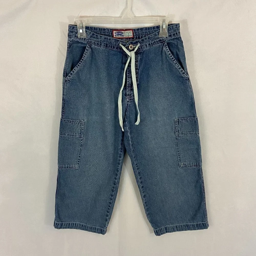 Old Navy Women's Denim Jeans Shorts Size 6 (27 x 19) Mid Rise Button Fly Cargo
